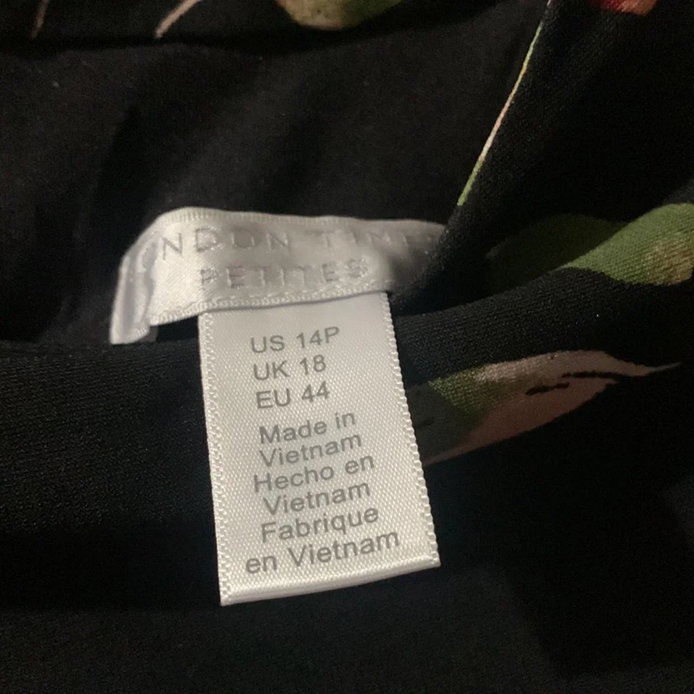 London Times Black Floral Long Sleeve Dress - Picture 5 of 8